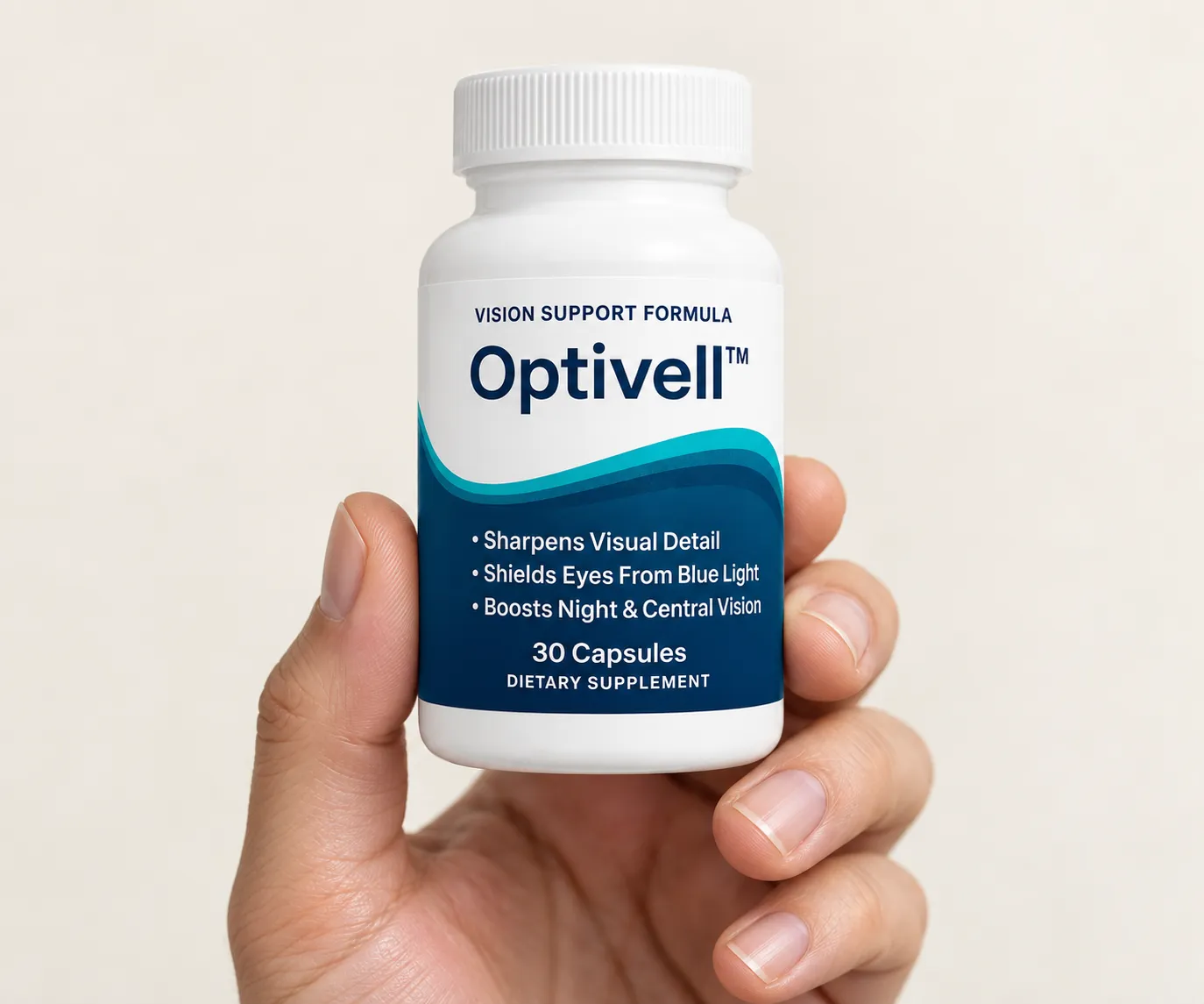 Optivell — the package held in a hand