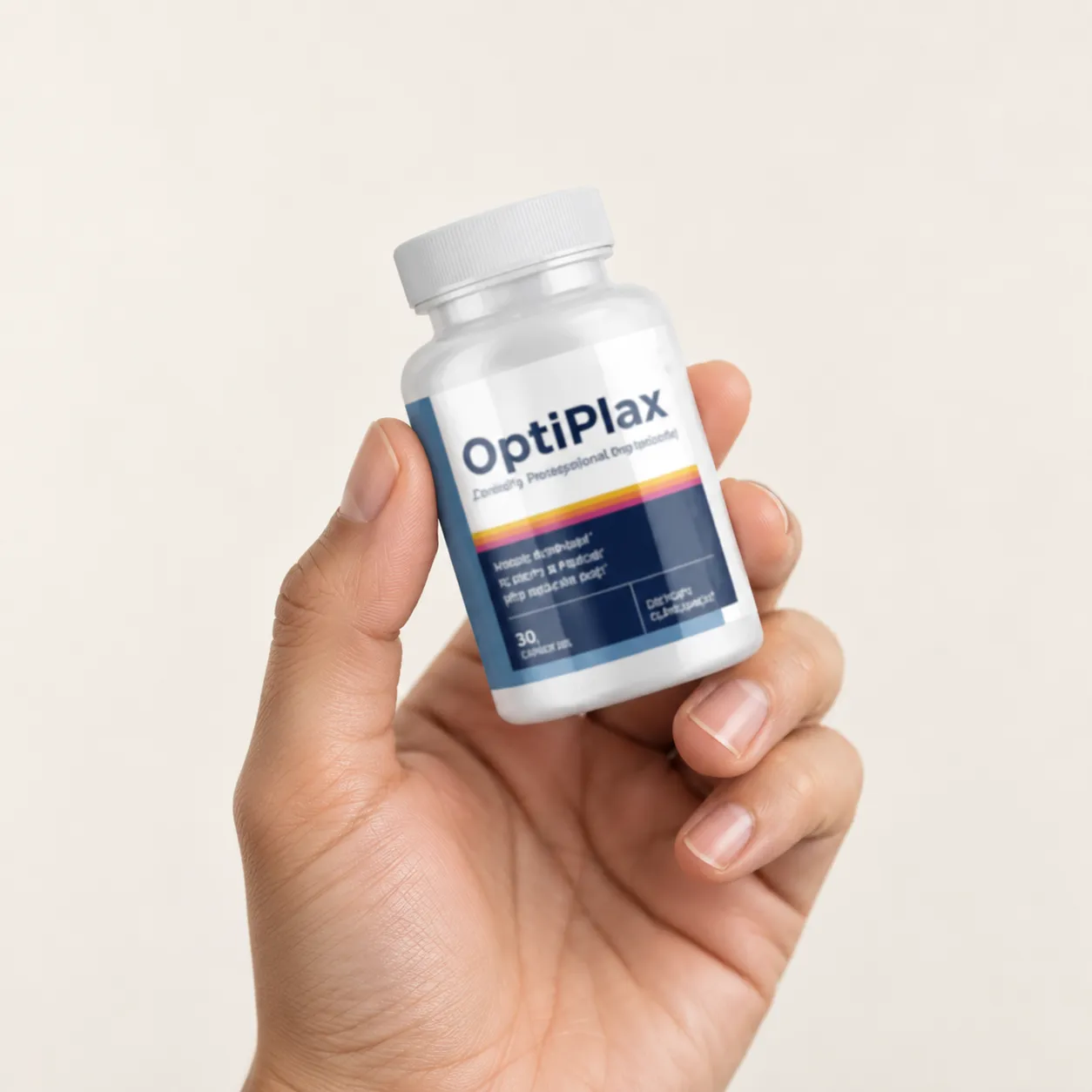OptiPlax — the package held in a hand