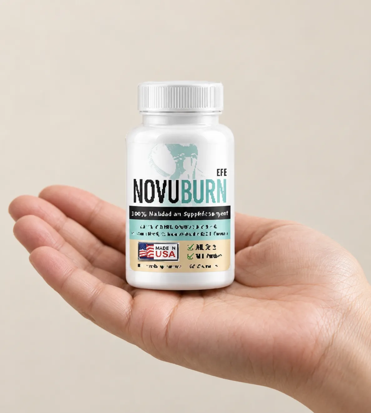 NovuBurn — the package held in a hand